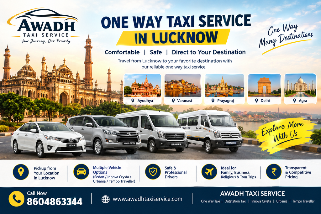 One Way Taxi Service in Lucknow - Awadh Taxi Service