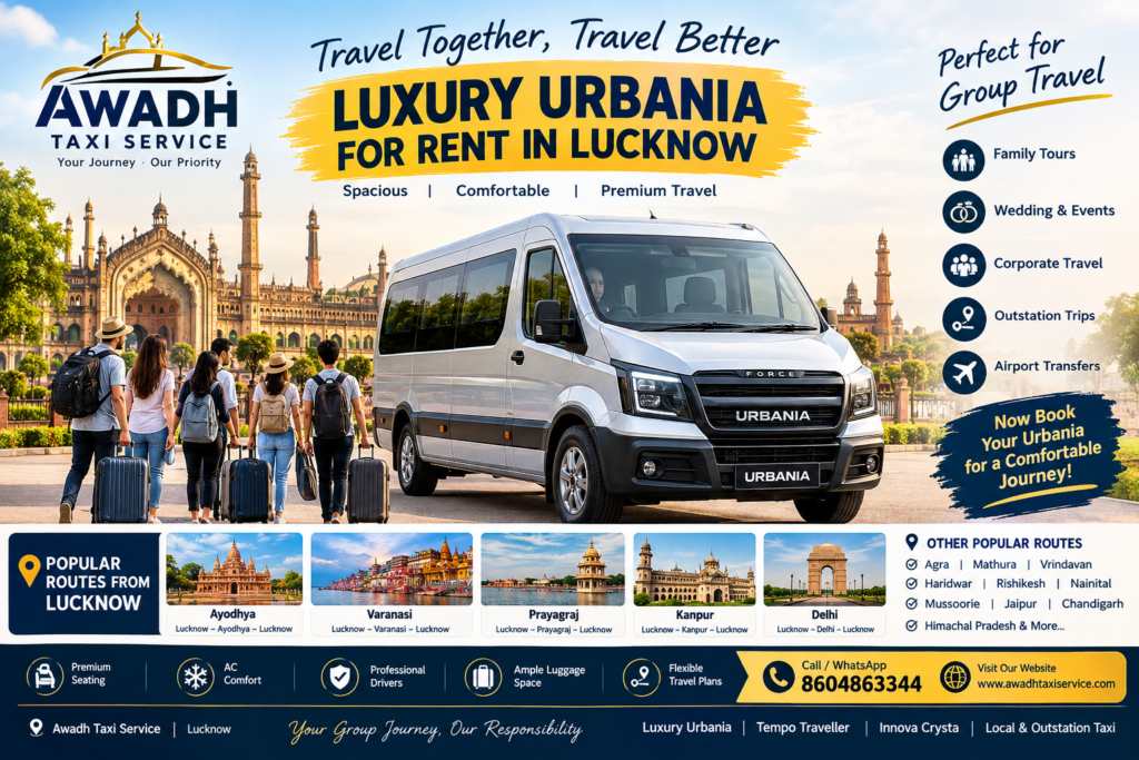 Luxury Urbania for rent in Lucknow with Awadh Taxi Service